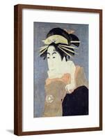 Matsumoto Yonesaburo in the Role of the Courtesan Kewaizaka No Shosho (Shinobu)-Toshusai Sharaku-Framed Giclee Print