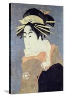 Matsumoto Yonesaburo in the Role of the Courtesan Kewaizaka No Shosho (Shinobu)-Toshusai Sharaku-Stretched Canvas