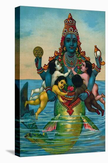 Matsya Avatar of Vishnu-null-Stretched Canvas