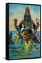 Matsya Avatar of Vishnu-null-Framed Stretched Canvas