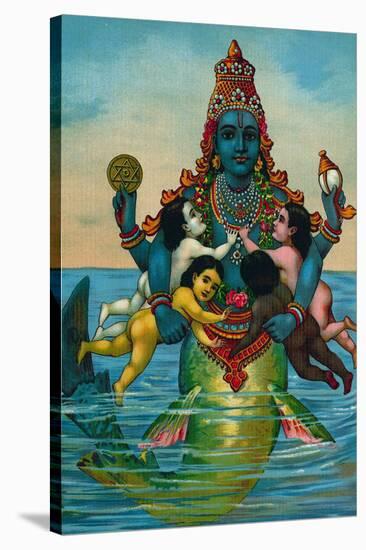 Matsya Avatar of Vishnu-null-Stretched Canvas