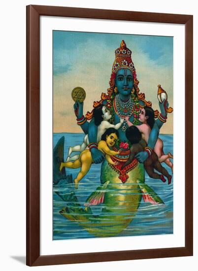 Matsya Avatar of Vishnu-null-Framed Art Print