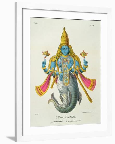 Matsyavatara or Matsya, from 'L'Inde Francaise...', Engraved by Marlet and Cie, Pub Paris 1827-1835-A. Geringer-Framed Giclee Print