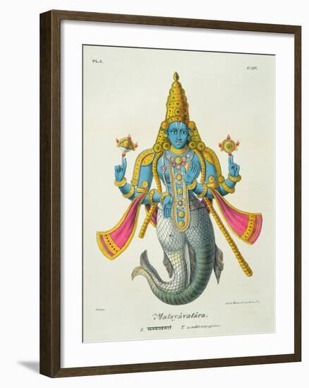 Matsyavatara or Matsya, from 'L'Inde Francaise...', Engraved by Marlet and Cie, Pub Paris 1827-1835-A. Geringer-Framed Giclee Print