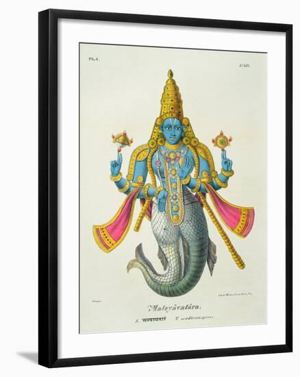 Matsyavatara or Matsya, from 'L'Inde Francaise...', Engraved by Marlet and Cie, Pub Paris 1827-1835-A. Geringer-Framed Giclee Print