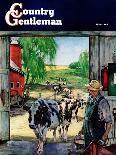 "Herding Sheep into Barn," Country Gentleman Cover, February 1, 1946-Matt Clark-Giclee Print