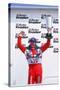 Matt Neal, Nissan driver, celebrates victory, 1999 British touring cars-null-Stretched Canvas