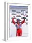 Matt Neal, Nissan driver, celebrates victory, 1999 British touring cars-null-Framed Photographic Print