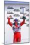 Matt Neal, Nissan driver, celebrates victory, 1999 British touring cars-null-Mounted Photographic Print