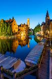 Reflection of Hamburg's Town Hall (Rathaus) and Christmas Market at blue hour, Hamburg, Germany-Matt Parry-Photographic Print