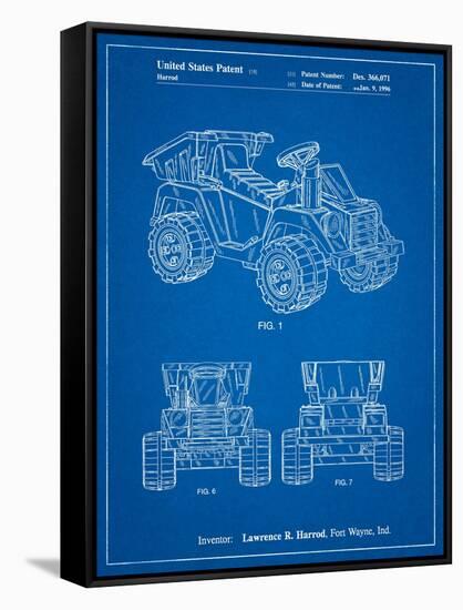 Mattel Kids Dump Truck Patent-Cole Borders-Framed Stretched Canvas