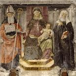 Madonna with Child, St. Augustine and St. Catherine from Siena-Matteo della Chiesa-Stretched Canvas