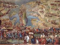 The Siege of Malta. Detail-Matteo Perez d'Aleccio-Framed Stretched Canvas