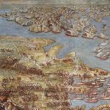 The Siege of Malta. Detail-Matteo Perez d'Aleccio-Framed Stretched Canvas