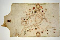 Miniature Nautical Map of the Central Mediterranean, 1560-Matteo Prunes-Framed Giclee Print