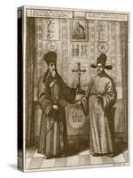 Matteo Ricci (1552-1610) and Paulus Li, from 'China Illustrated' by Athanasius Kircher (1601-80)-Dutch-Stretched Canvas