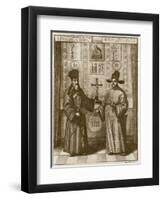 Matteo Ricci (1552-1610) and Paulus Li, from 'China Illustrated' by Athanasius Kircher (1601-80)-Dutch-Framed Giclee Print