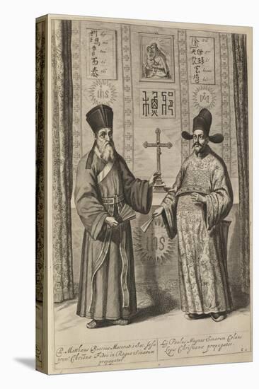 Matteo Ricci and Xu Guangqi (From Athanasius Kircher's China Illustrat), 1667-Athanasius Kircher-Stretched Canvas