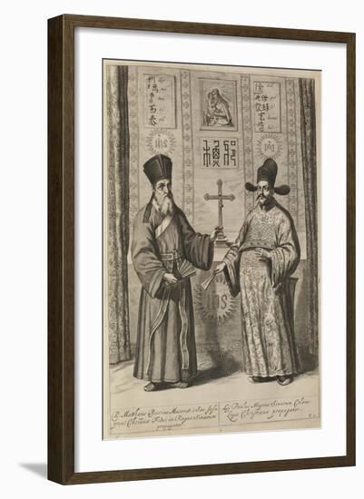 Matteo Ricci and Xu Guangqi (From Athanasius Kircher's China Illustrat), 1667-Athanasius Kircher-Framed Giclee Print