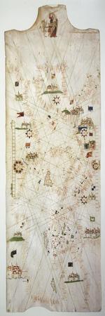 Detail of Marine Chart of Mediterranean, 1571