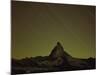 Matterhorn (4,478M) at Night, Long Exposure with Star Trails, Viewed from Gornergrat, Switzerland-Popp-Hackner-Mounted Photographic Print