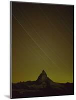 Matterhorn (4,478M) at Night, with Star Trails, from Gornergrat, Wallis, Switzerland, September-Popp-Hackner-Mounted Photographic Print