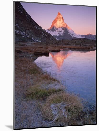 Matterhorn (4,478M) at Sunrise with Reflection in Riffel Lake, Wallis, Switzerland, September 2008-Popp-Hackner-Mounted Photographic Print