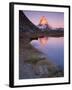 Matterhorn (4,478M) at Sunrise with Reflection in Riffel Lake, Wallis, Switzerland, September 2008-Popp-Hackner-Framed Photographic Print