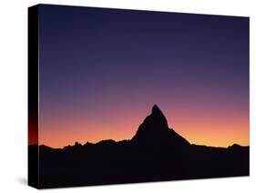 Matterhorn (4,478M) Silhouetted at Sunset, Viewed from Gornergrat, Wallis, Switzerland, September-Popp-Hackner-Stretched Canvas