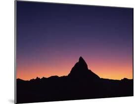 Matterhorn (4,478M) Silhouetted at Sunset, Viewed from Gornergrat, Wallis, Switzerland, September-Popp-Hackner-Mounted Photographic Print