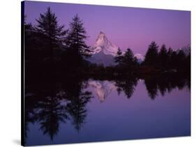 Matterhorn (4,478M) with Reflection in Grindji Lake at Sunrise, Wallis, Switzerland, September 2008-Popp-Hackner-Stretched Canvas