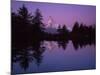 Matterhorn (4,478M) with Reflection in Grindji Lake at Sunrise, Wallis, Switzerland, September 2008-Popp-Hackner-Mounted Photographic Print