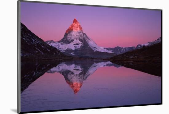 Matterhorn (4,478M) with Reflection in Lake Riffel at Sunrise, Switzerland, September 2008-Popp-Hackner-Mounted Photographic Print