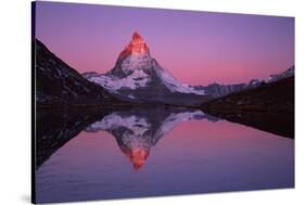 Matterhorn (4,478M) with Reflection in Lake Riffel at Sunrise, Switzerland, September 2008-Popp-Hackner-Stretched Canvas