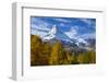 Matterhorn and Larch Tree Forest in Autumn, Valais, Swiss Alps, Switzerland, Europe-Patrick Frischknecht-Framed Photographic Print