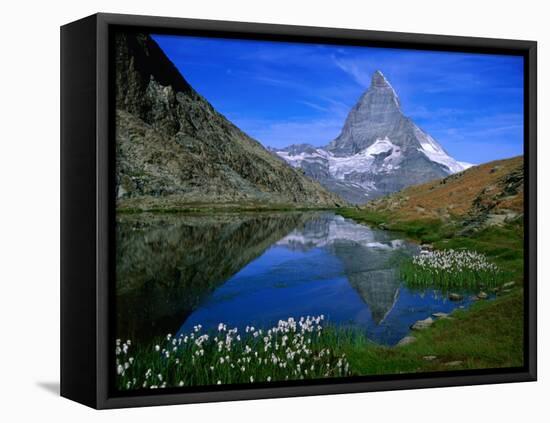 Matterhorn and the Riffelsee, Valais, Switzerland-Gareth McCormack-Framed Stretched Canvas