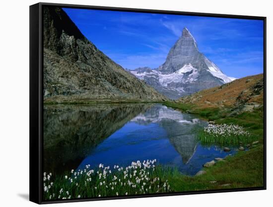 Matterhorn and the Riffelsee, Valais, Switzerland-Gareth McCormack-Framed Stretched Canvas