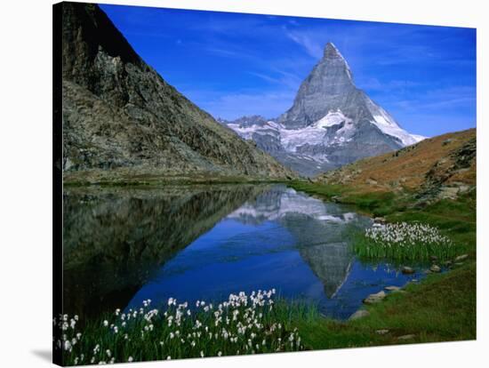 Matterhorn and the Riffelsee, Valais, Switzerland-Gareth McCormack-Stretched Canvas