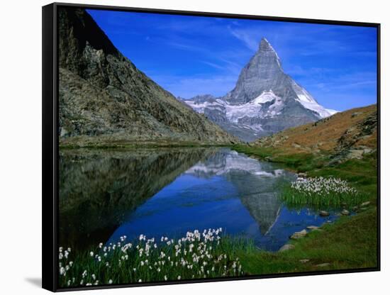 Matterhorn and the Riffelsee, Valais, Switzerland-Gareth McCormack-Framed Stretched Canvas