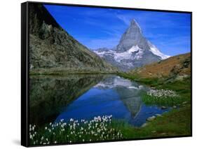 Matterhorn and the Riffelsee, Valais, Switzerland-Gareth McCormack-Framed Stretched Canvas