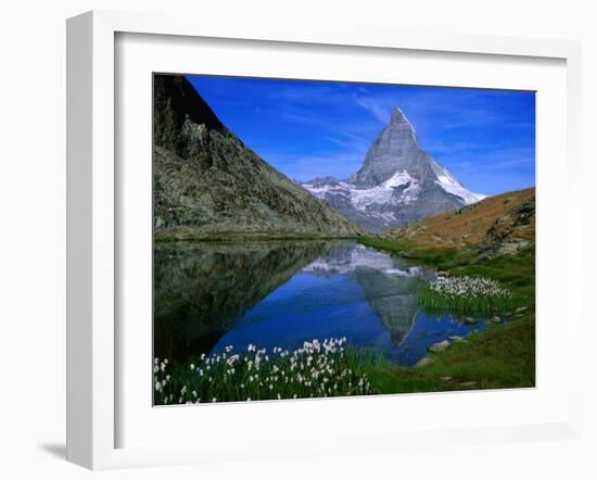 Matterhorn and the Riffelsee, Valais, Switzerland-Gareth McCormack-Framed Premium Photographic Print