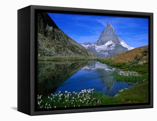 Matterhorn and the Riffelsee, Valais, Switzerland-Gareth McCormack-Framed Stretched Canvas