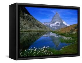 Matterhorn and the Riffelsee, Valais, Switzerland-Gareth McCormack-Framed Stretched Canvas