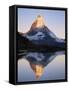 Matterhorn from Riffelsee at Dawn, Zermatt, Swiss Alps, Switzerland, Europe-Jochen Schlenker-Framed Stretched Canvas