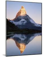 Matterhorn from Riffelsee at Dawn, Zermatt, Swiss Alps, Switzerland, Europe-Jochen Schlenker-Mounted Photographic Print