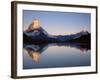 Matterhorn from Riffelsee at Dawn, Zermatt, Swiss Alps, Switzerland, Europe-Jochen Schlenker-Framed Photographic Print