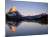 Matterhorn from Riffelsee at Dawn, Zermatt, Swiss Alps, Switzerland, Europe-Jochen Schlenker-Mounted Photographic Print