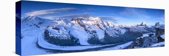 Matterhorn, Monte Rosa Range and Gornergletscher, Zermatt, Valais, Switzerland-Jon Arnold-Stretched Canvas