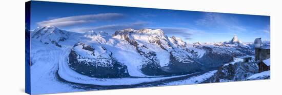 Matterhorn, Monte Rosa Range and Gornergletscher, Zermatt, Valais, Switzerland-Jon Arnold-Stretched Canvas