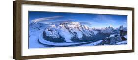 Matterhorn, Monte Rosa Range and Gornergletscher, Zermatt, Valais, Switzerland-Jon Arnold-Framed Photographic Print